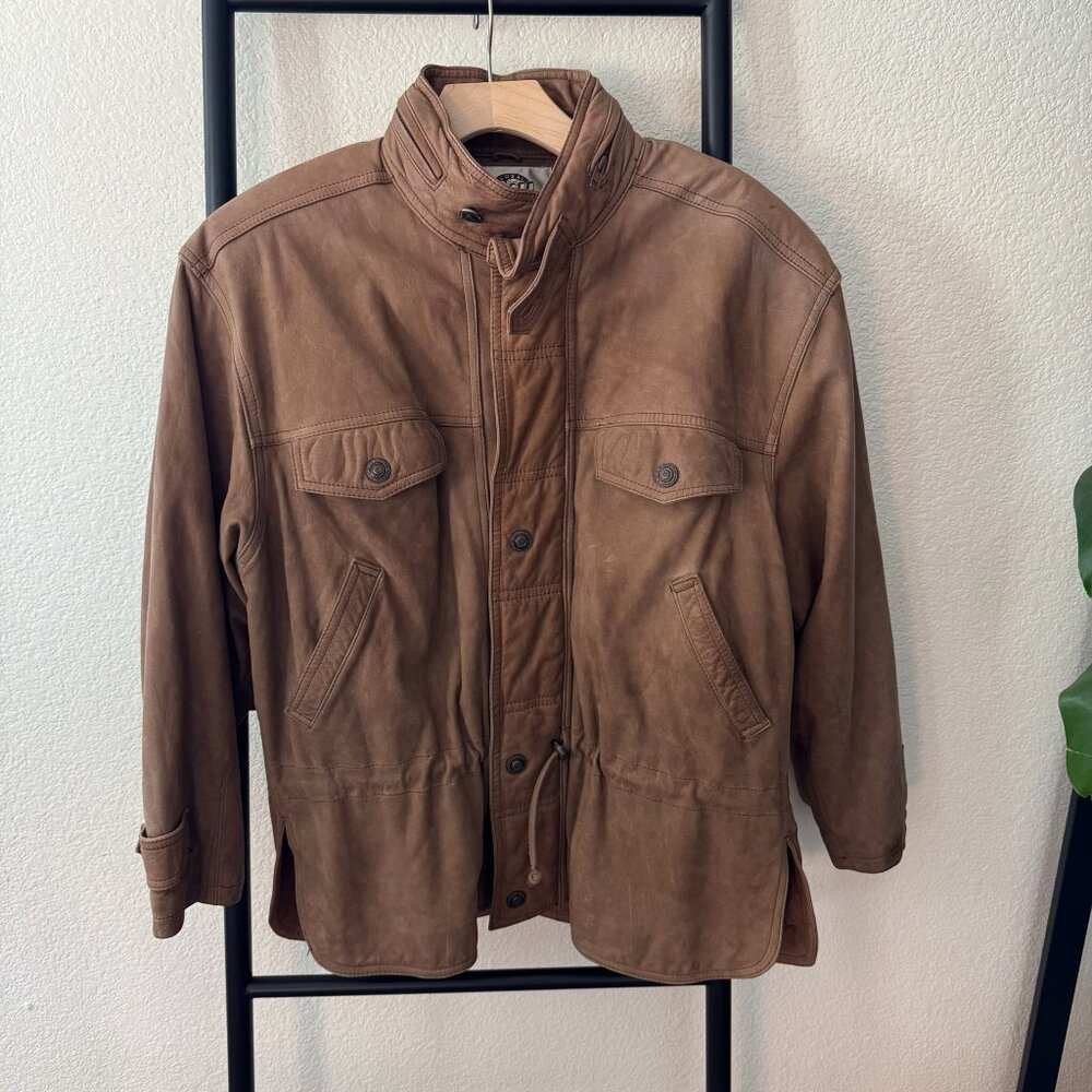 Vintage Global Identity G-III Split‎ Hem Leather Bomber Jacket Size Large